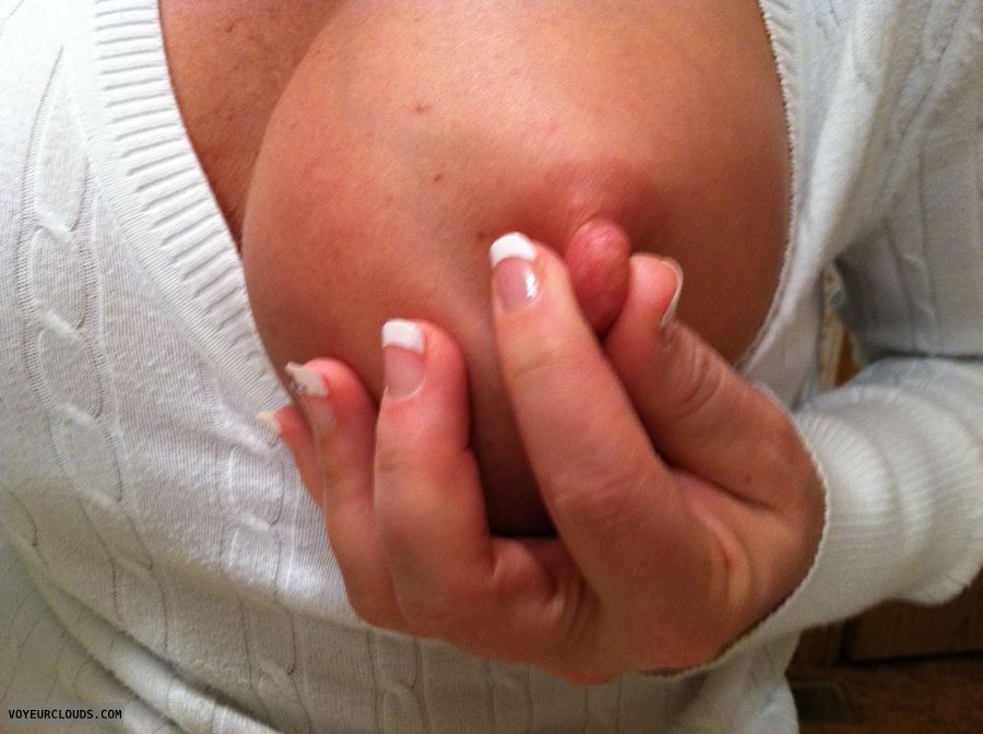 wife tits, wife nipples, pinch, hard nipples, nipple pinch