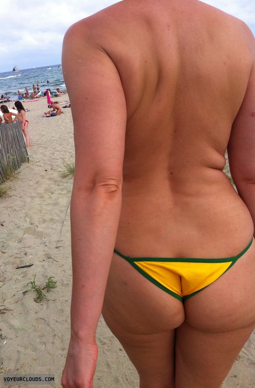 brazilian, topless, thong, ass, beach