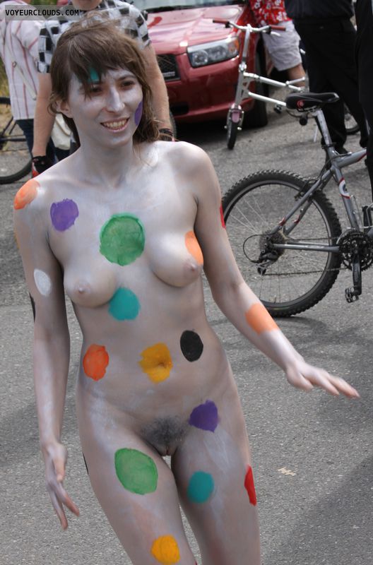 fremont, painted body, nude in public