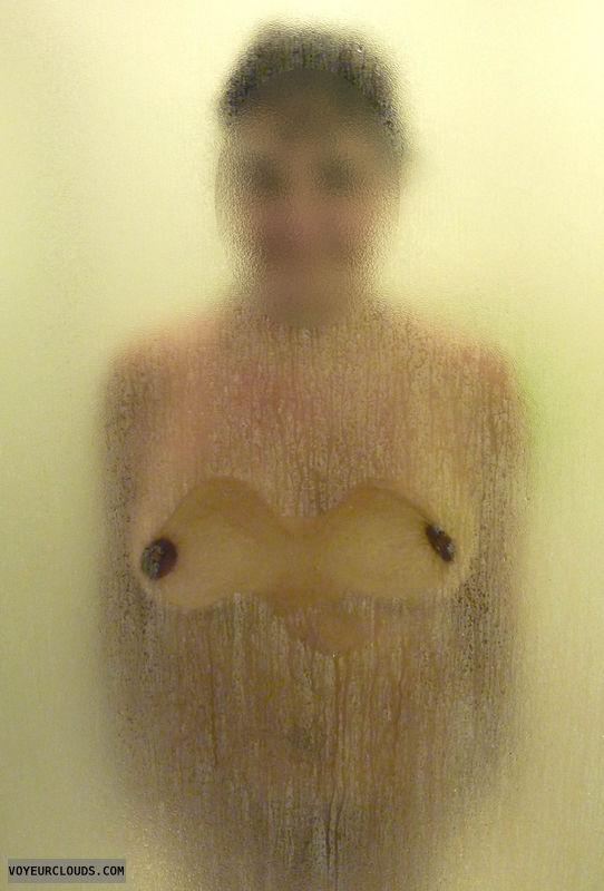 dark nipples, shower pic, small tits