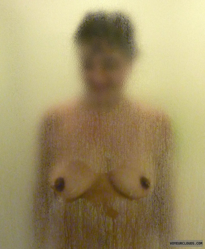 dark nipples, shower pic, small tits
