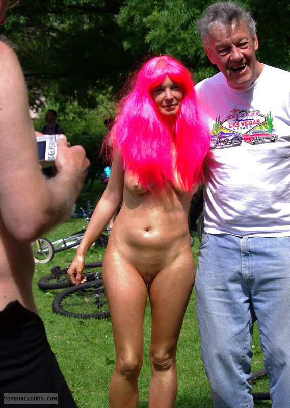 wnbr, shaved, painted, hard nipples