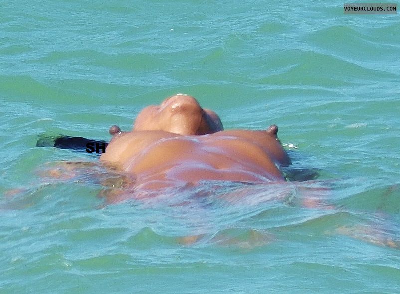 naked, boobies, topless, beach, tanned, water, nipples
