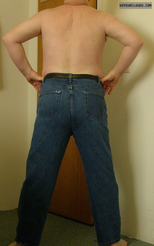 Male, topless in jeans