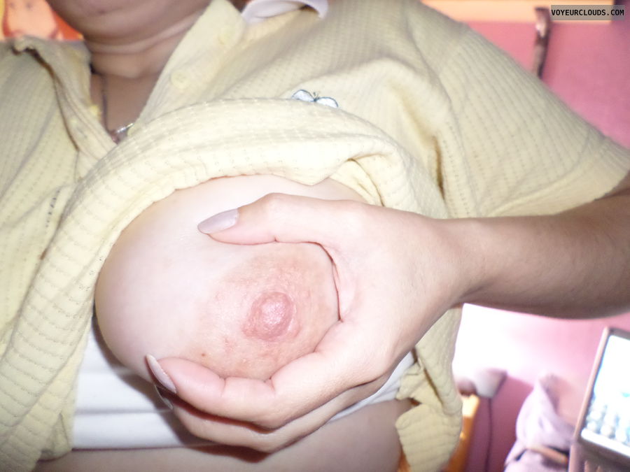 Big Tits, big areolas, pink nipples, tit out