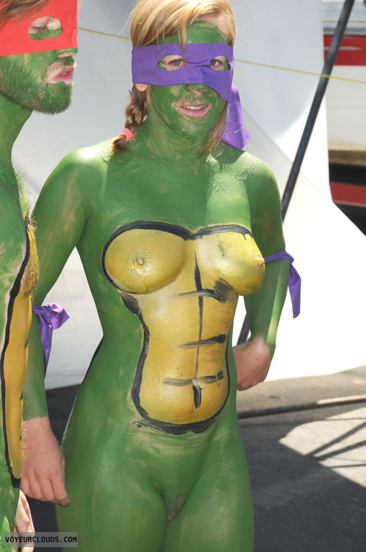 fremont, body paint, nude woman, naked woman