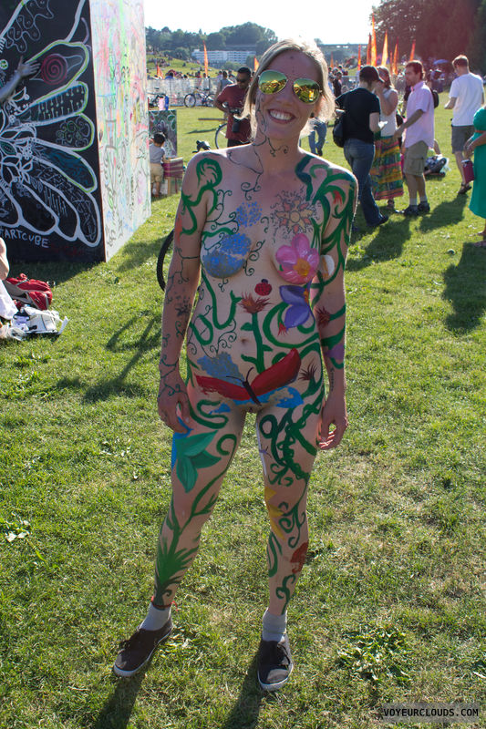fremont, body paint, nude woman, naked woman