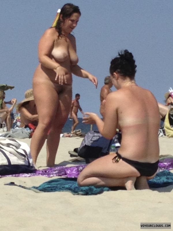 big tits, big boobs, nude woman, tanlines, beach voyeur