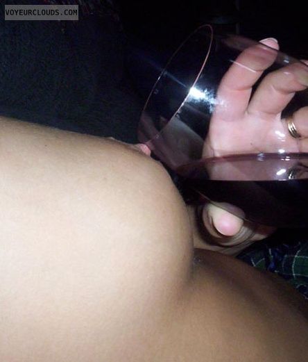 hard nipple, wine, topless