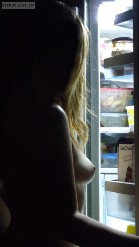 nude woman, small tits, hard nipples, silhouette
