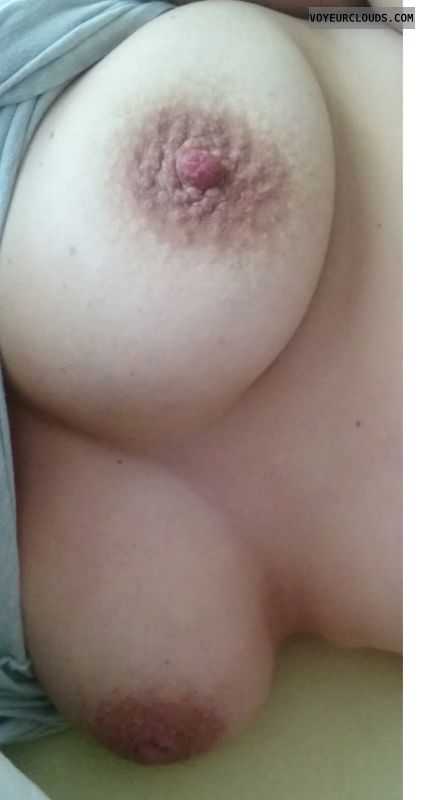 braless, tits out, hard nipples, big boobs
