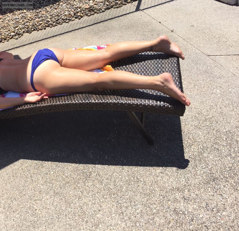 Ass, bikini bottom, tattoo, legs, milf legs, tanning