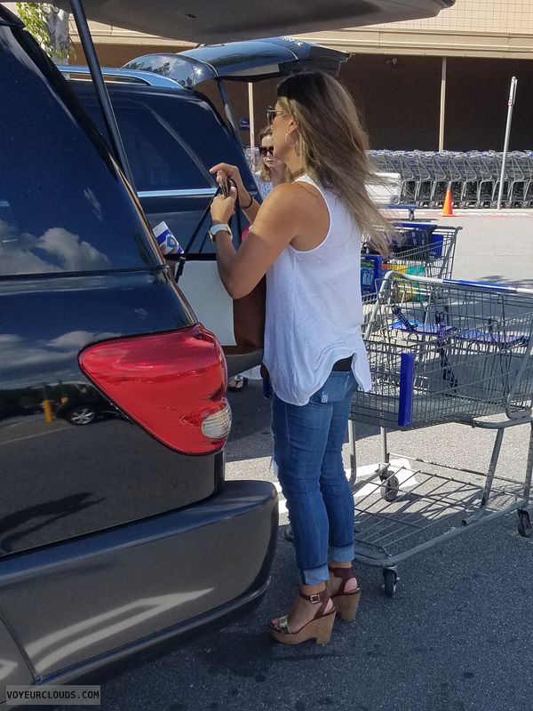 Sam\'s Club, Blonde, Sexy, see through, ripped jeans