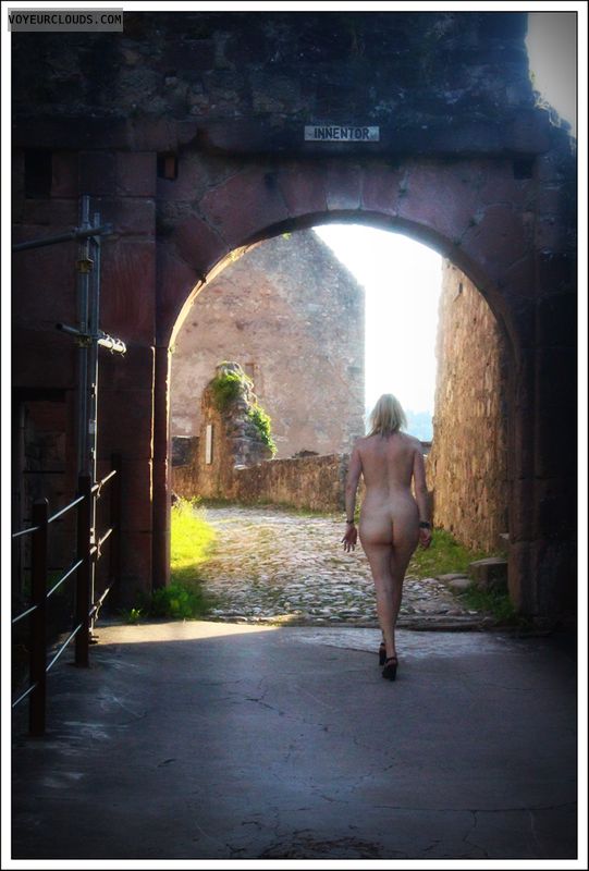 nude wife, outdoor, public, long legs, ass, all nude