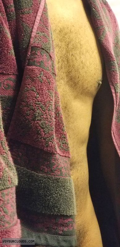 Chest, Chest hair, Male nipple, Man nipple, Towel