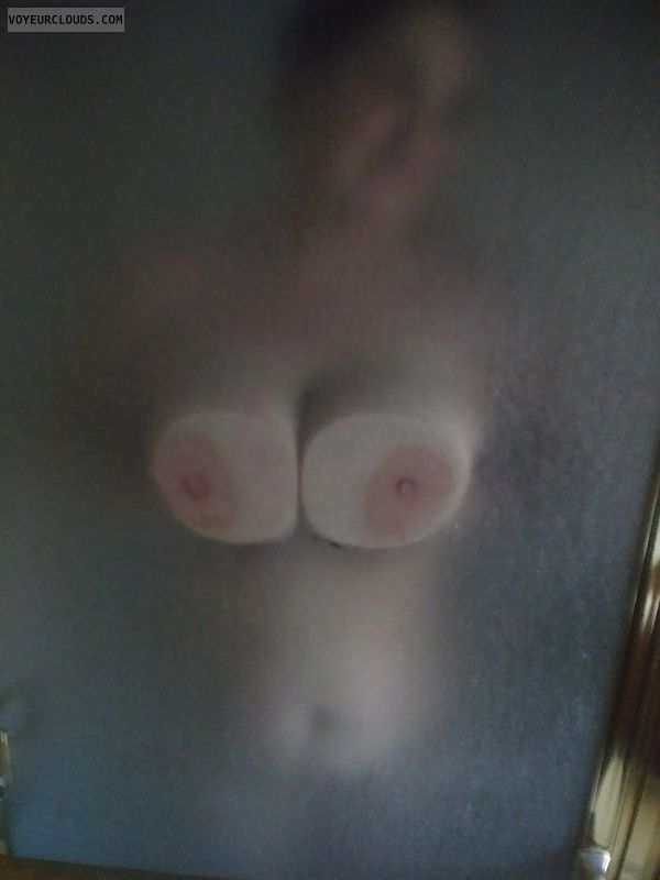 Big tits, bbw, wife,  shower,  big nipples