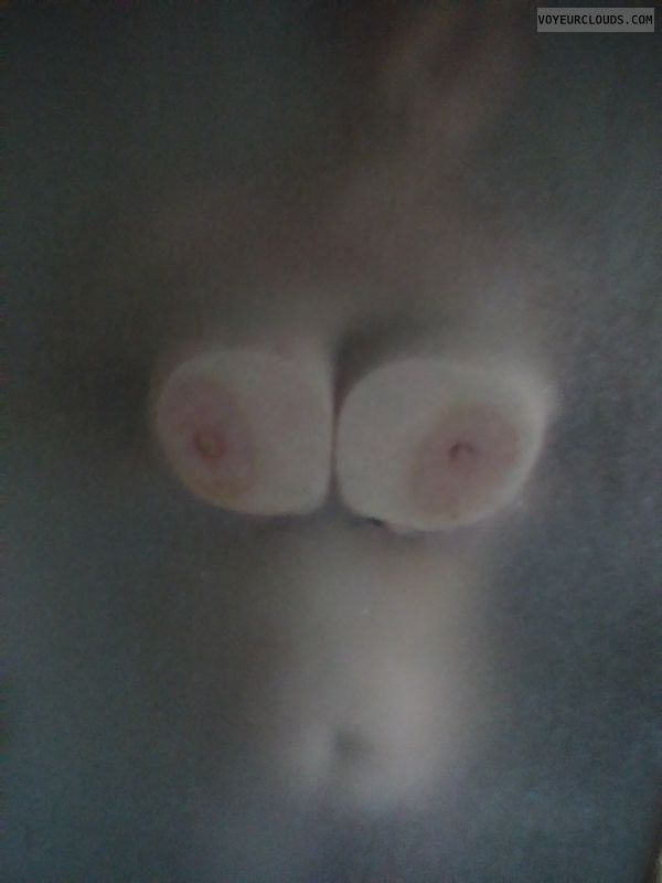 Nude wife, tits, big tits,  nipples, shower