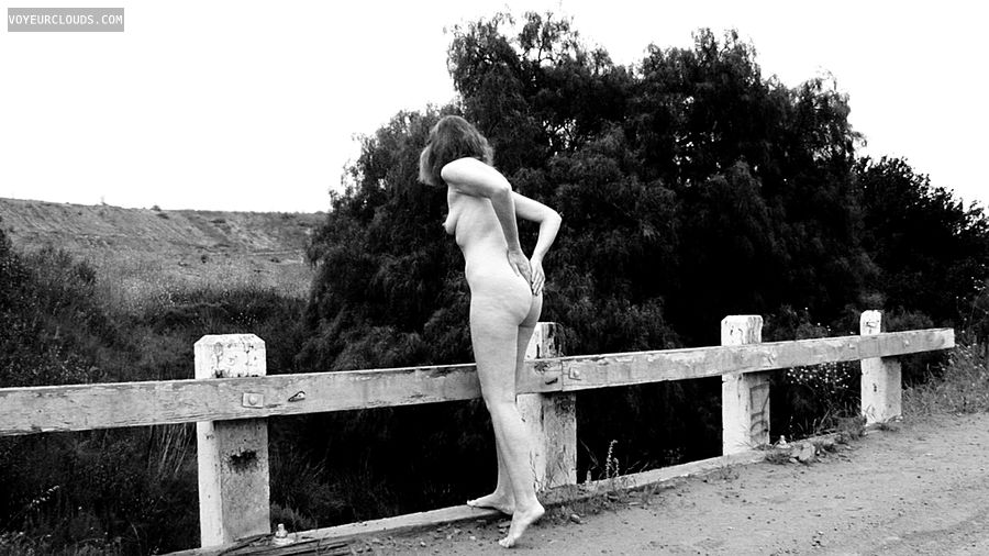 Exhibitionist, Erotic Art, Vintage, Outdoors, Side of the Road