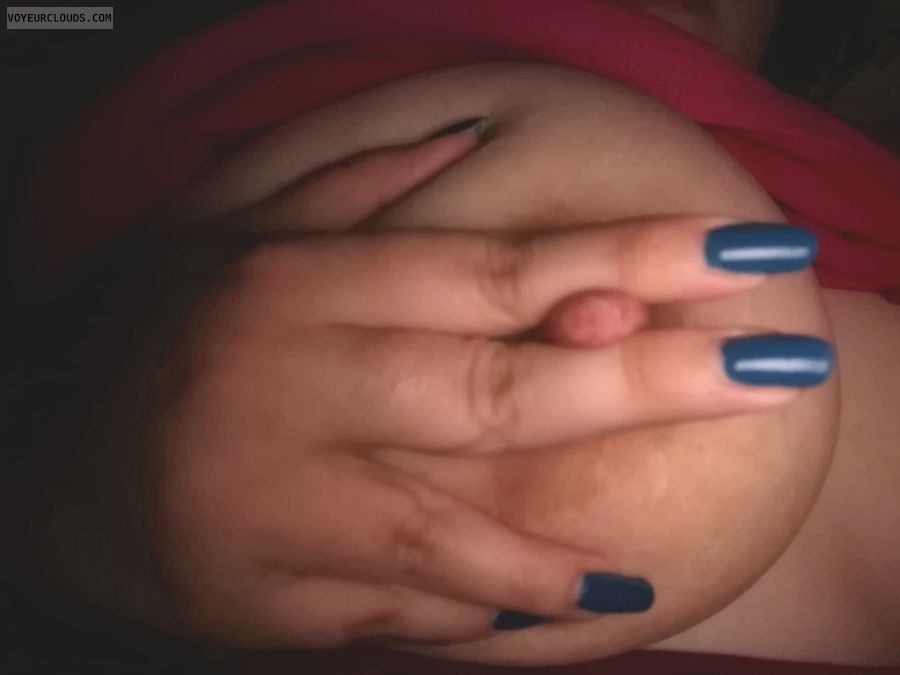 pinching nipple, hard nipple, big tits, big boobs