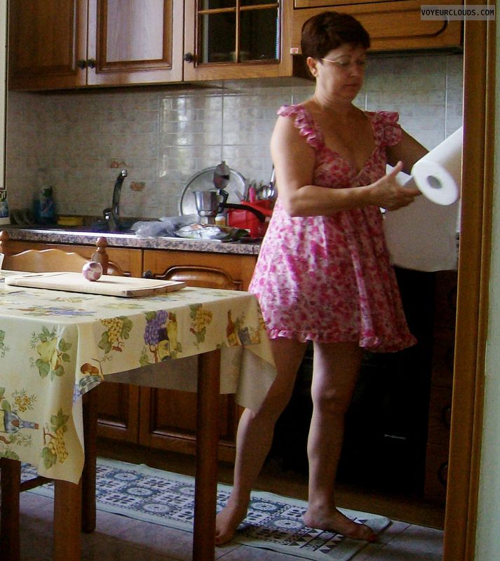 Feet, Housewife, Kitchen, Home life, Sexy dressed