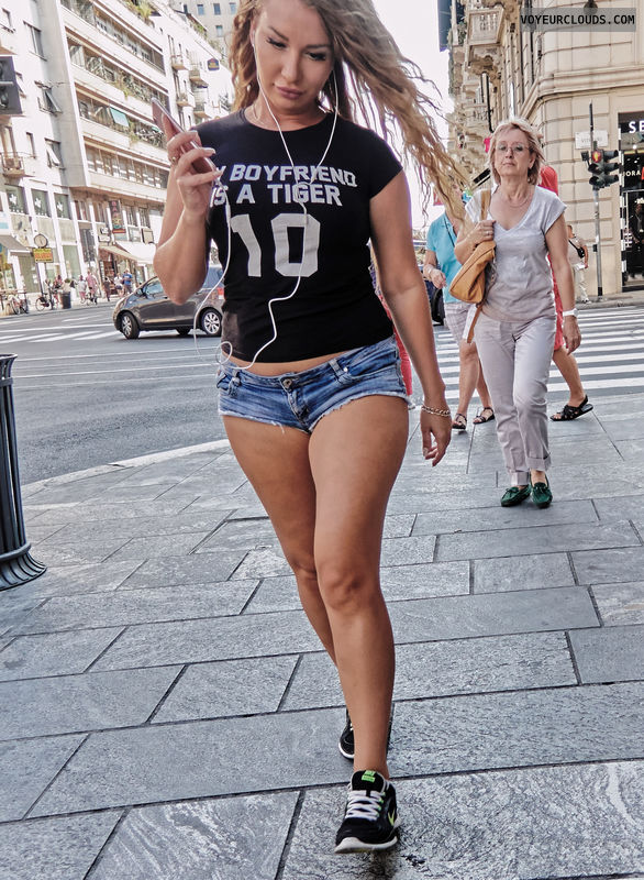 Shorts, Sexy, Candid, girl, legs, voyeur, street, blonde