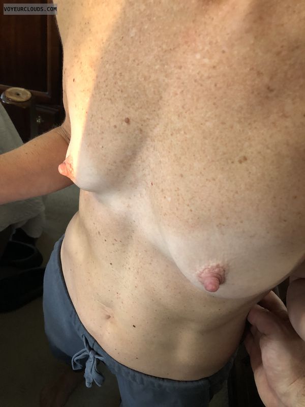 Wife’s tits, small tits, hard nipples
