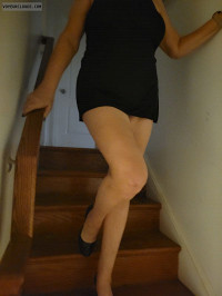 Milf, legs, stairs